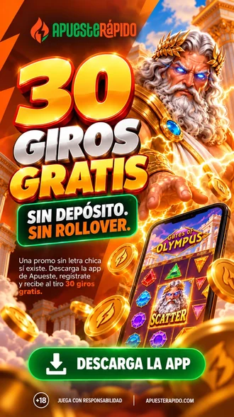 30 giros gratis sin depósito y sin rollover en Gates of Olympus